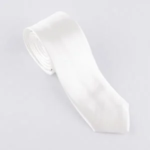 Corbata Slim - Blanco Perla