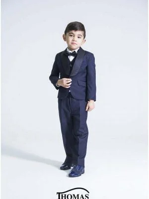 Smoking azul marino con gillette - Niño (628-2)
