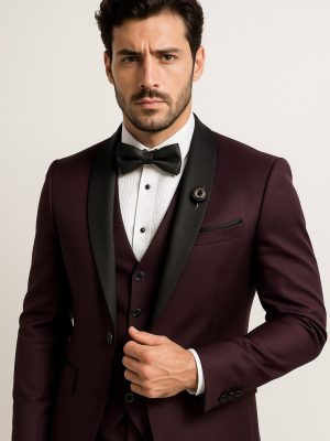 Smoking | Traje Burdeo | Incluye Chaleco | 6852C
