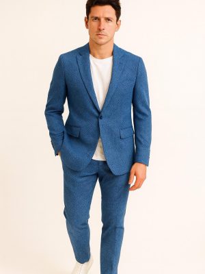 Traje Tradicional | Traje Celeste Textura | Incluye Chaleco | 125-763