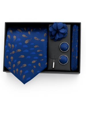 Set | Corbata | 4 Piezas | Azul diseño