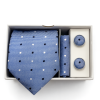 Set | Corbata | 3 Piezas | Celeste puntos