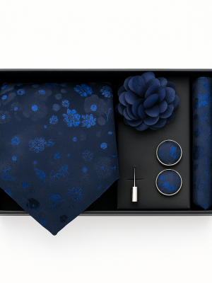 Set | Corbata | 4 Piezas | Azul diseño