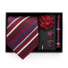 Set | Corbata | 4 Piezas | Burdeo rayas