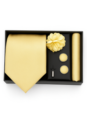 Set | Corbata | 4 Piezas | Amarillo pastel