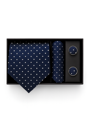 Set | Corbata | 3 Piezas | Azul Puntos