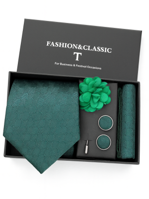Set | Corbata | 4 Piezas | Verde diseño