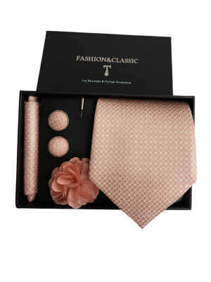Set | Corbata | 4 Piezas | Champagne rosado