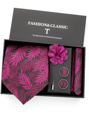 Set | Corbata | 4 Piezas | Magenta