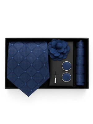 Set | Corbata | 4 Piezas | Azul diseño