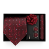 Set | Corbata | 4 Piezas | Burdeo diseño