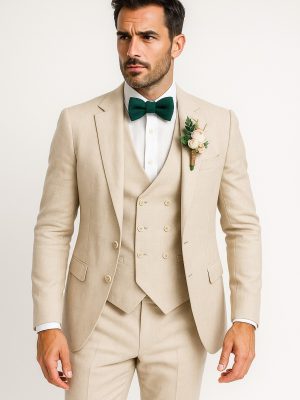 Traje colección | 3 Piezas | Textura beige |