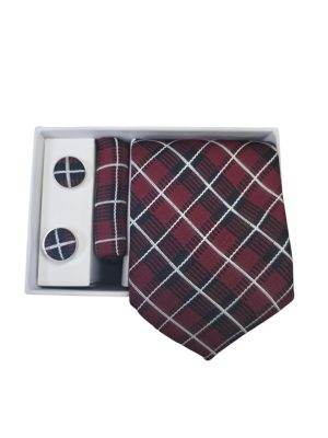 Set | Corbata | 3 Piezas |  Burdeo Diseño