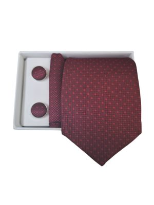 Set | Corbata | 3 Piezas  Burdeo Diseño