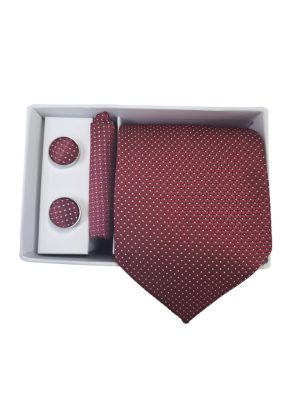 Set | Corbata | 3 Piezas  Burdeo Diseño