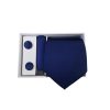 Set | Corbata | 3 Piezas | Azul oscuro lisa