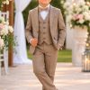 Traje| Niño| 3 piezas | Arena Tostado Cuadrille